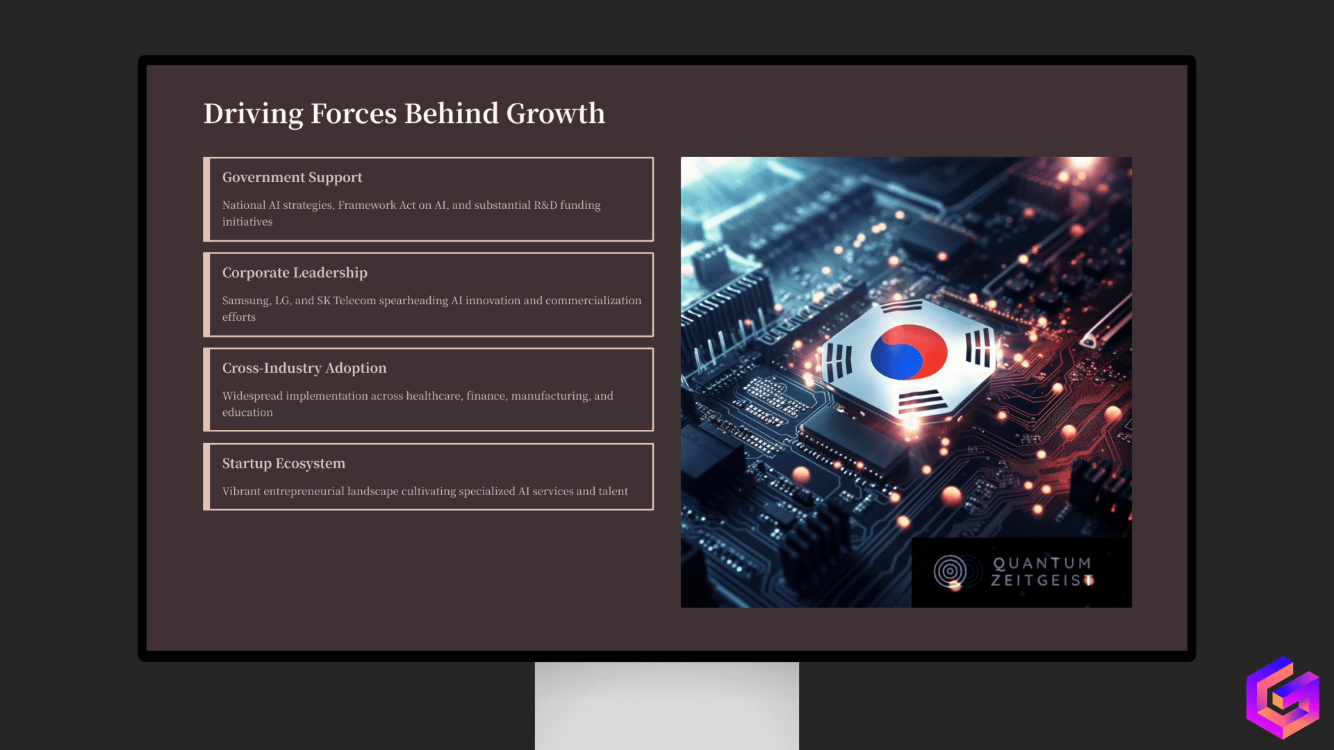 A generic, cluttered presentation slide created with other tools.